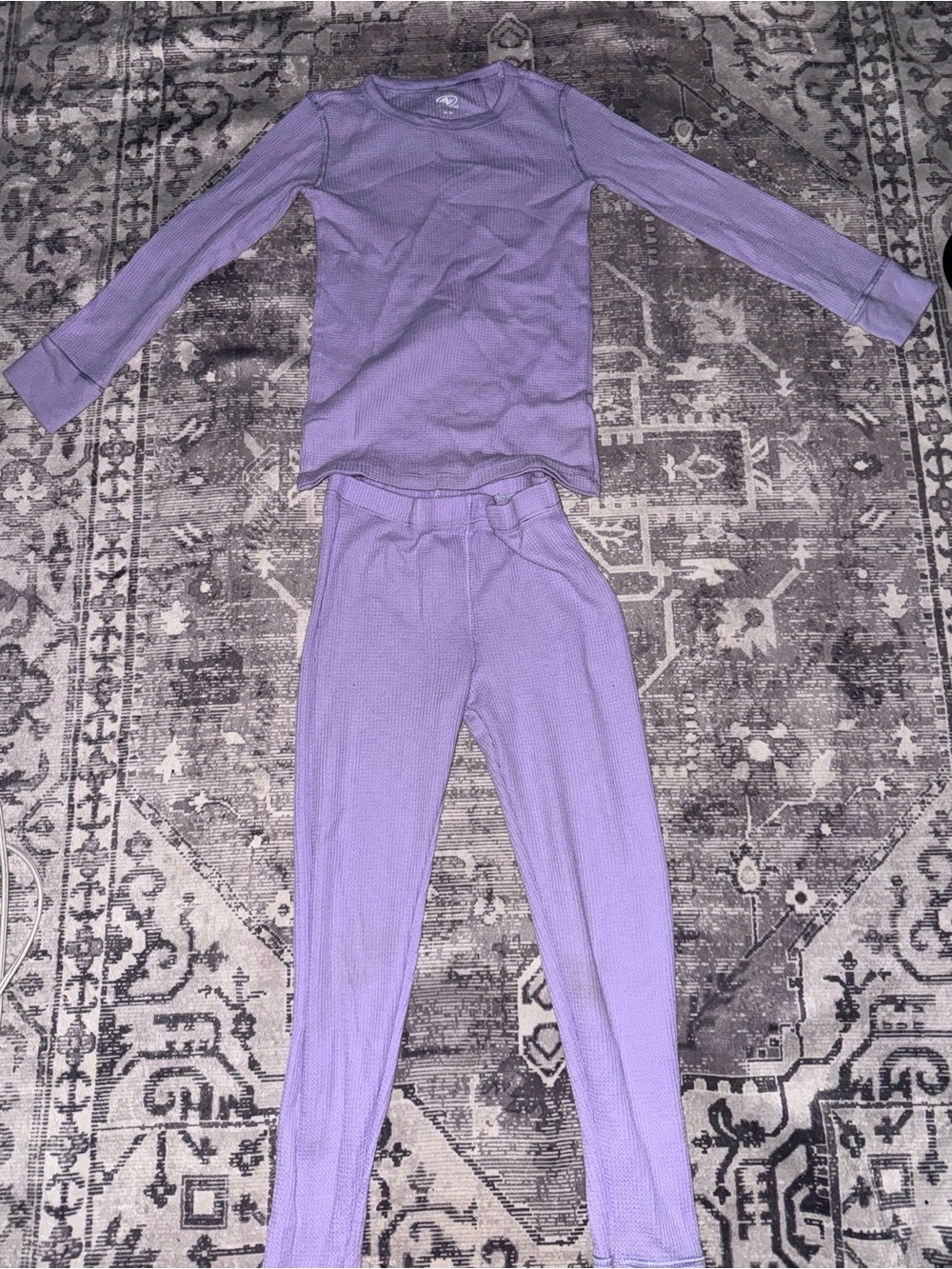 Kids Long Sleeve Thermal  Set - Lavender